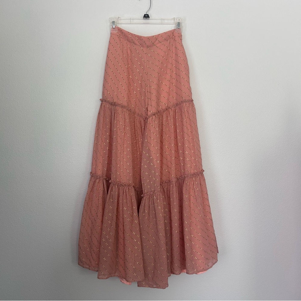 I day wide legged peach pants  with Subtle gold Dots. Size XS
#0204